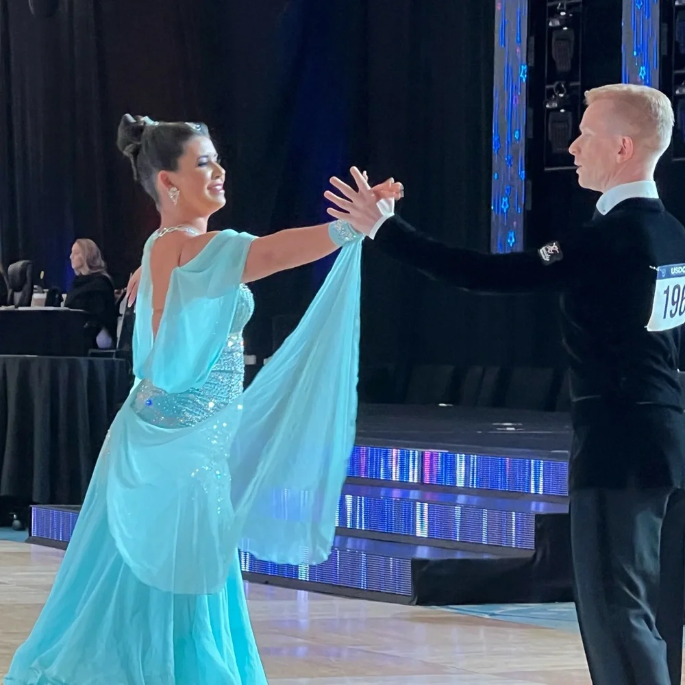 Blue Dore Ballroom Competition Dress - Picture 7 of 8